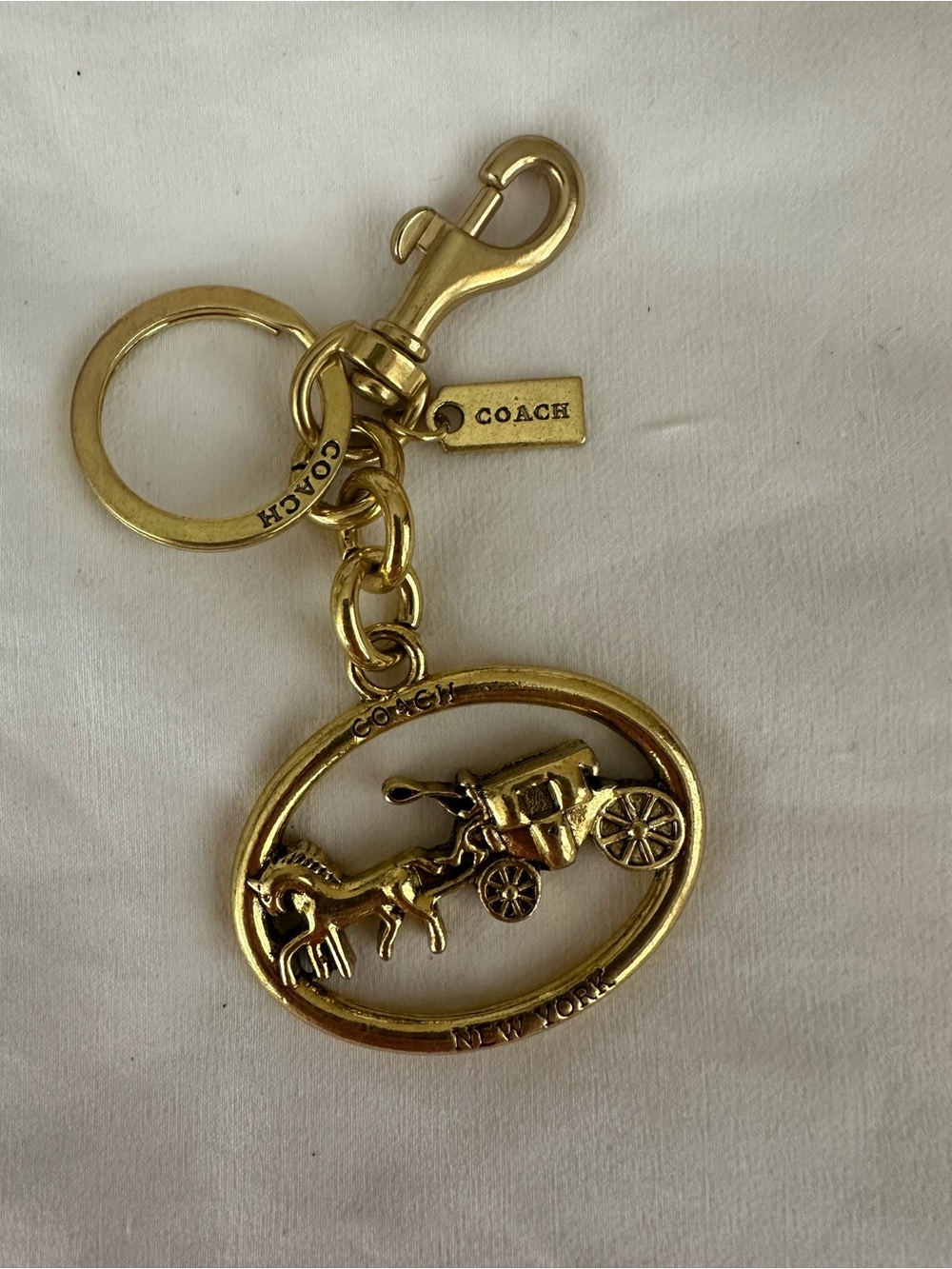 COACH Gold-Tone Horse & Carriage Keyring